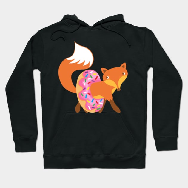 Fox and doughnut Hoodie by Plushism